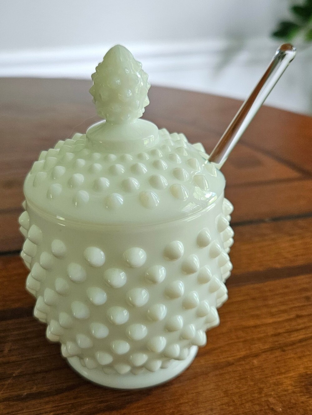 Fenton Jelly Jar With Spoon